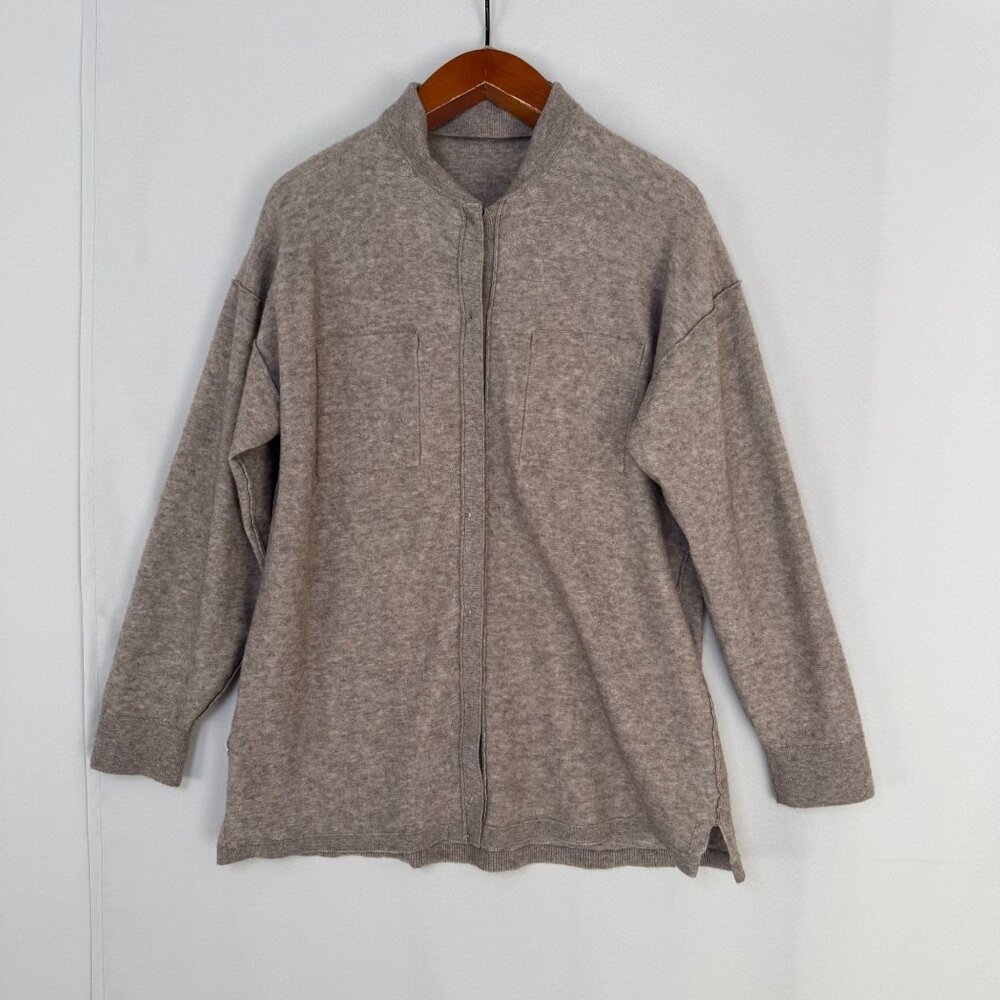 &Other Stories Wool Blend Mother of Pearl Button Oversized Shirt Cardigan Medium - Picture 9 of 16